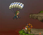 パラシュートで降下しながら敵を排除するガンアクション | Canyon Shooter
