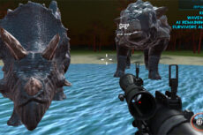 恐竜ハンターのマルチプレイ可能なブラウザFPS | Midnight multiplayer dinosaur hunt